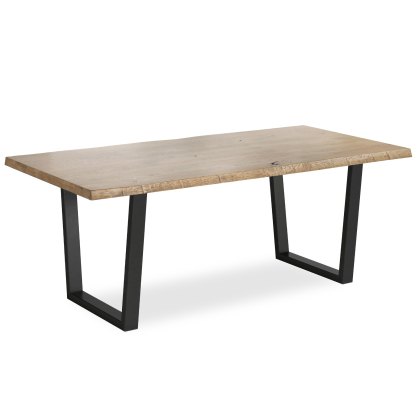 Loft 2.1m Dining Table - Metal Leg - Waxed Oak