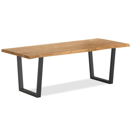 Loft 2.4m Dining Table - Metal Leg - Waxed Oak