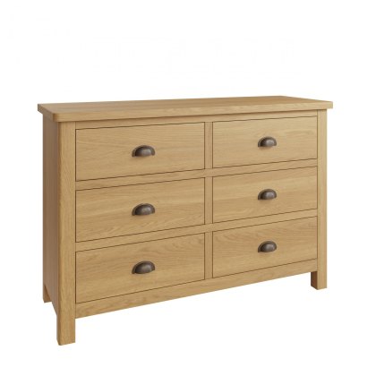 Hastings 6 Drawer Chest of Drawers in Oak