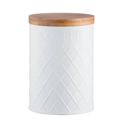 Living Embossed White Coffee Storage Living Embossed White Coffee Storage