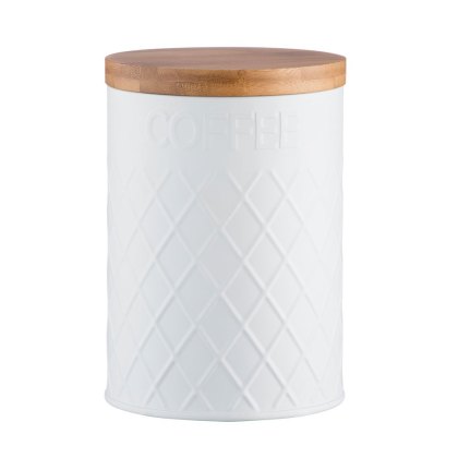 Living Embossed White Coffee Storage