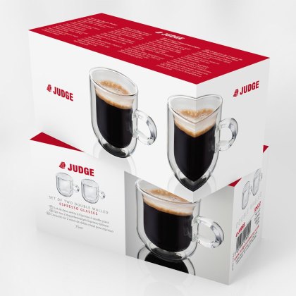 Double Walled Set of 2 Tall Espresso Glasses