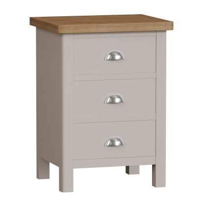 Hastings 3 Drawer Bedside Cabinet in Stone