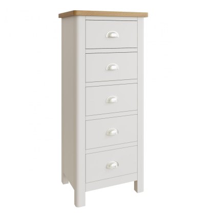 Hastings 5 Drawer Narrow Chest in Stone