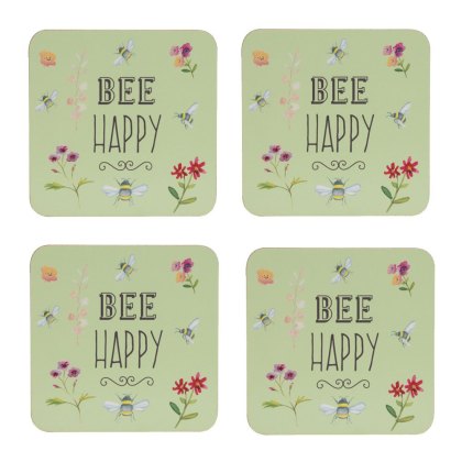 David Mason Designs Bee Happy Set of 4 Coasters David Mason Designs Bee Happy Set of 4 Coasters