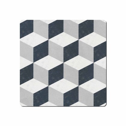 Denby Set of 6 Studio Grey Geometric Square Placemats