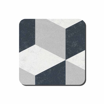 Denby Set of 6 Studio Grey Geometric Square Coasters