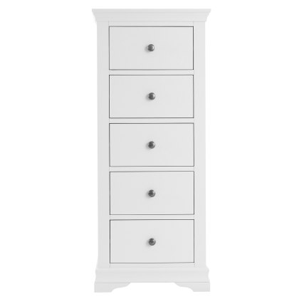 Sorrento White 5 Drawer Wellington