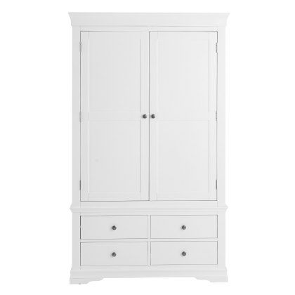 Sorrento White 2 Door 2 Drawer Wardrobe