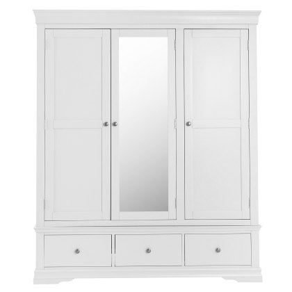 Sorrento White 3 Door 2 Drawer Wardrobe