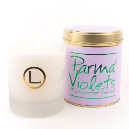 Lily Flame Parma Violet Glass Candles in a Tin