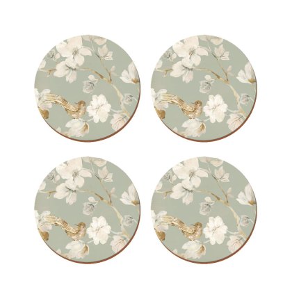 Creative Tops Duck Egg Floral Pack of 4 Round Premium Coasters Creative Tops Duck Egg Floral Pack of 4 Round Premium Coasters