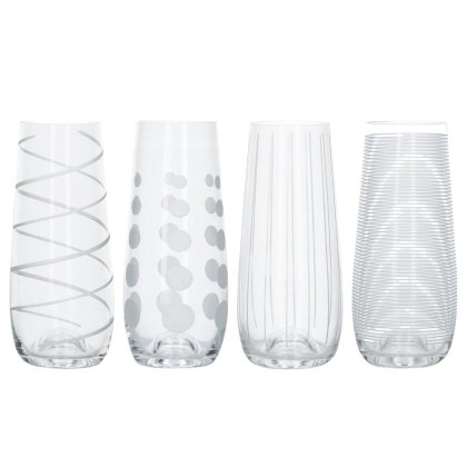 Mikasa Cheers Set of 4 Stemless Flute Mikasa Cheers Set of 4 Stemless Flute