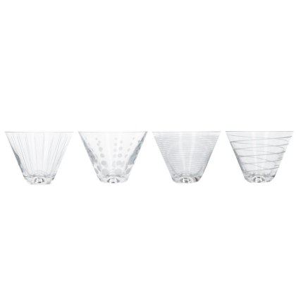 Mikasa Cheers Set of 4 Stemless Martini Glasses Mikasa Cheers Set of 4 Stemless Martini Glasses