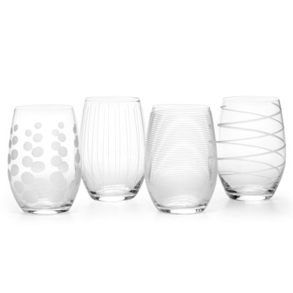 Mikasa Cheers Set of 4 Stemless Wine Glasses Mikasa Cheers Set of 4 Stemless Wine Glasses
