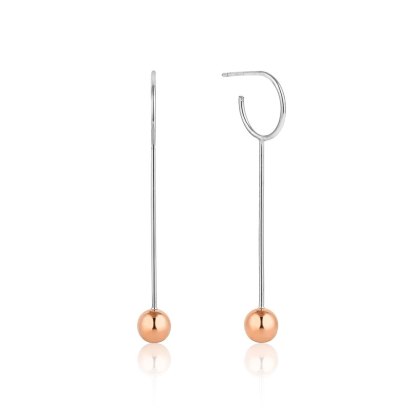 Orbit Solid Drop Rose Gold Earrings