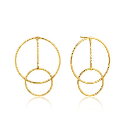 Modern Front Hoop Gold Earrings