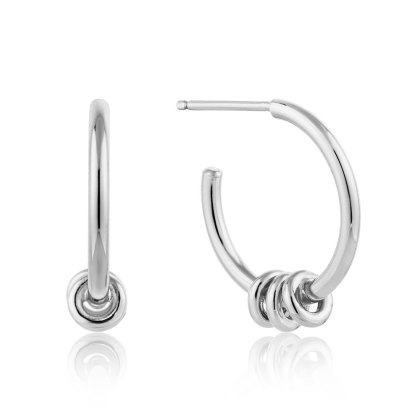 Modern Hoop Silver Earrings