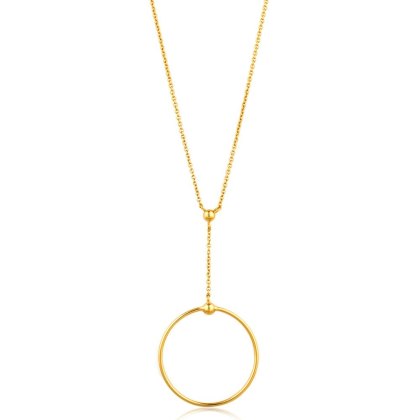 Orbit Drop Circle Gold Necklace
