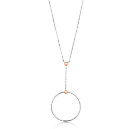Orbit Drop Circle Rose Gold Necklace