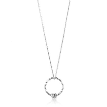 Modern Circle Silver Necklace