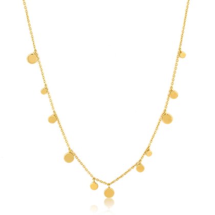 Geometry Gold Mixed Disc Necklace