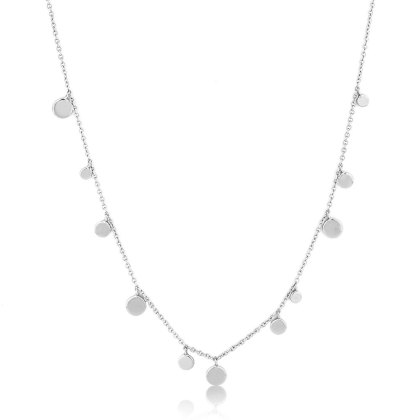Geometry Silver Mixed Disc Necklace