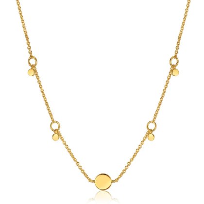 Geometry Drop Disc Gold Necklace