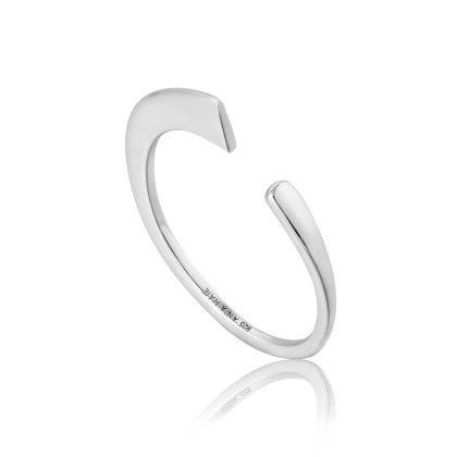 Geometry Curve Adjustable Silver Ring