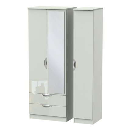 Carrie Tall Triple 2 Drawer Mirror Wardrobe