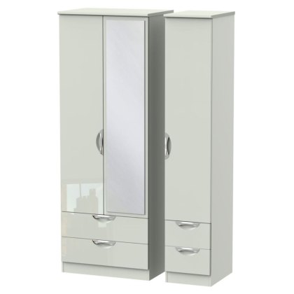 Carrie Tall Triple 2 Drawer Wardrobe with Mirror