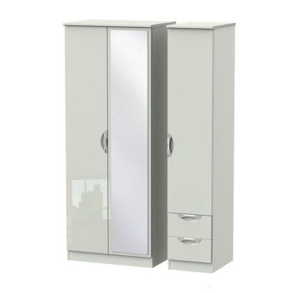 Carrie Tall Triple Mirror Wardrobe with Drawer