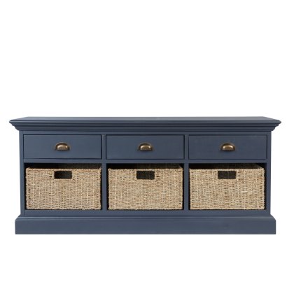 Farmhouse Collection 3 Drawer 3 Basket - Midnight