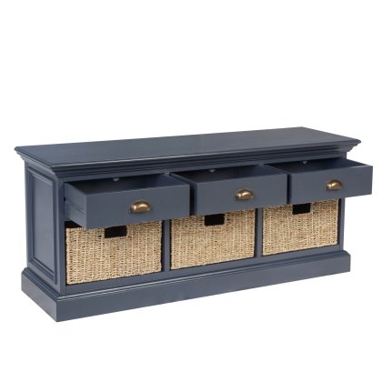 Farmhouse Collection 3 Drawer 3 Basket - Midnight