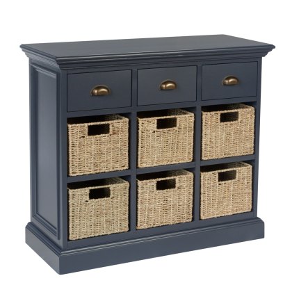 Farmhouse Collection 3 Drawer 6 Basket - Midnight