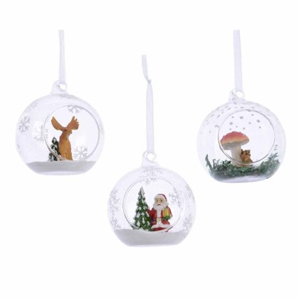 Glass Bauble with Figure Assorted