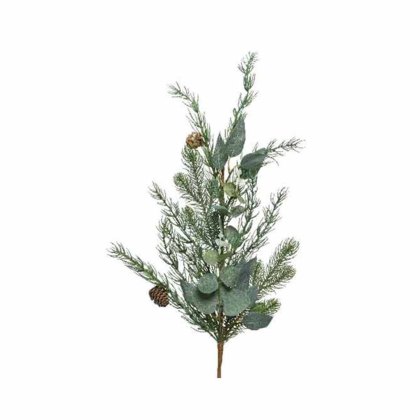 Decorative Spray Leaves with Pinecone Large