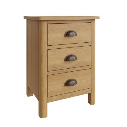 Hastings 3 Drawer Bedside Cabinet in Oak