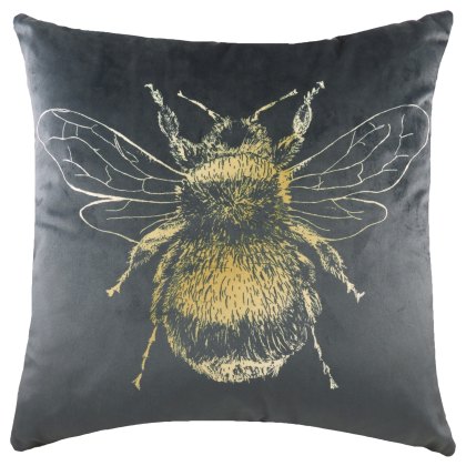 Gold Bee Grey Cushion 43x43