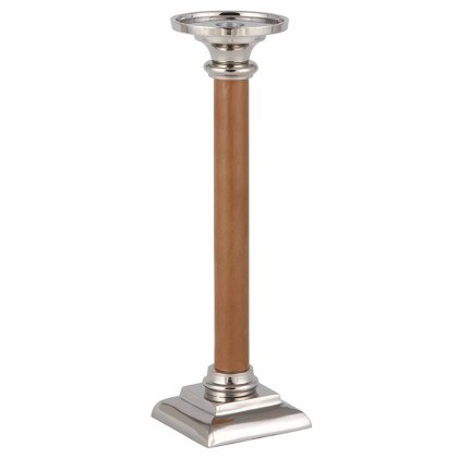 Large Tan Leather Candlestick