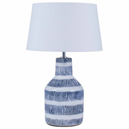 Etched Blue Detail Lamp