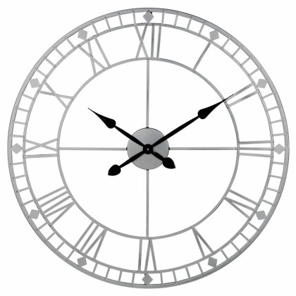 Silver Metal Wall Clock Silver Metal Wall Clock