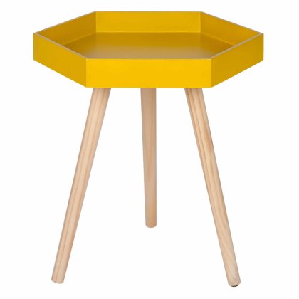 Mustard Pine/MDF Hexagon Table