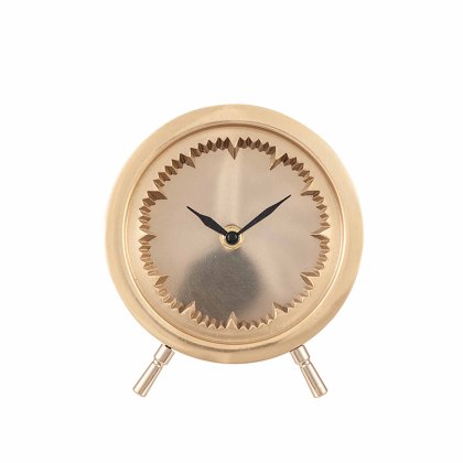 Antique Brass Cog Design Table Clock