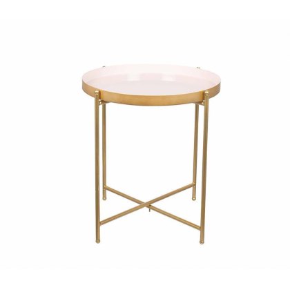 Pink & Gold Metallic Side Table Small