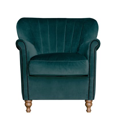 Alexander & James Percy Chair in Plush Peacock
