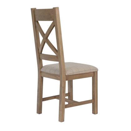 Heritage Cross Back Dining Chair in Natural Check