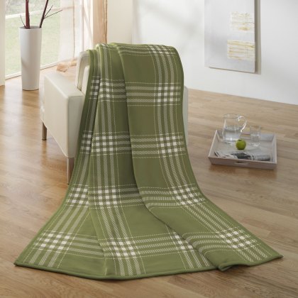Solitaire Green Check Throw