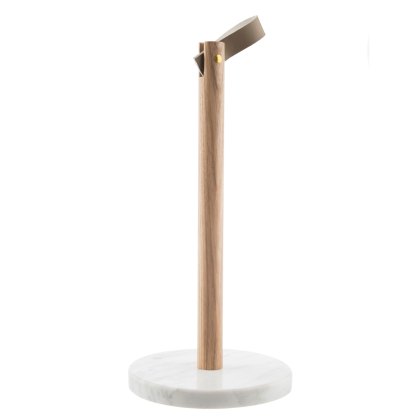 Kitchen Pantry Acacia and Marble Towel Holder