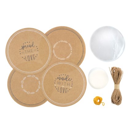 Kitchen Pantry 24 Piece Kraft Paper Jam Jar Cover Set Kitchen Pantry 24 Piece Kraft Paper Jam Jar Cover Set